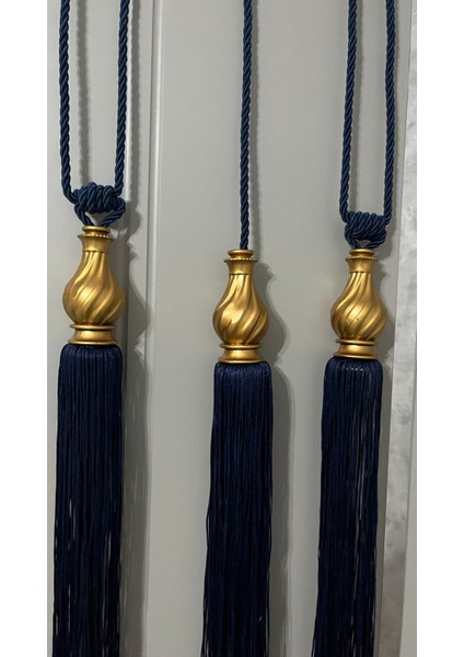 Fon Perde Tavan Bağlama Püsküllü Braçol Set ( Üçlü Set )