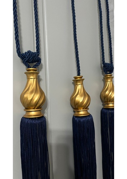 Fon Perde Tavan Bağlama Püsküllü Braçol Set ( Üçlü Set )