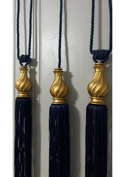 Fon Perde Tavan Bağlama Püsküllü Braçol Set ( Üçlü Set )