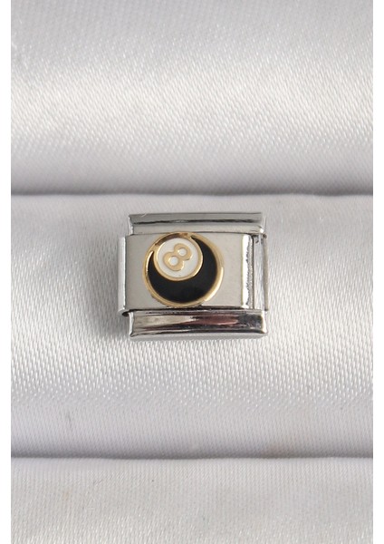 316L Çelik Gümüş Renk 8 Ball Işlemeli Nomination Charm