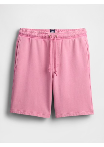 Erkek Pembe Heavyweight Fransız Havlu Kumaş Şort