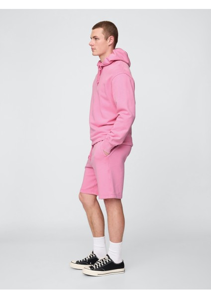 Erkek Pembe Heavyweight Fransız Havlu Kumaş Şort