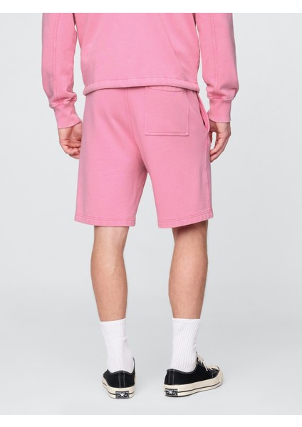 Erkek Pembe Heavyweight Fransız Havlu Kumaş Şort