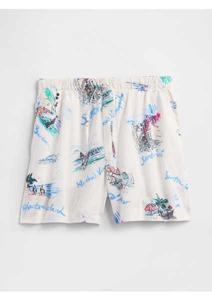 Kadın Çok Renkli Bağcıklı Keten Karışımlı Şort fiyatları