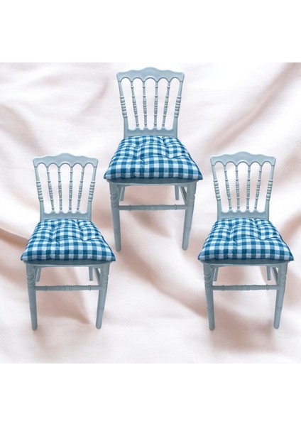 3'li Pötikare-Slikon Elyaf Dolgulu-Yıkanabilir-Sandalye Minderi-40 x 40 cm