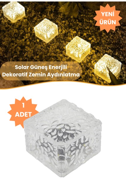 (1ADET) Güneş Enerjili Premium LED Dekoratif Zemin Bahçe Aydınlatma Solar Peyzaj Kaliteli