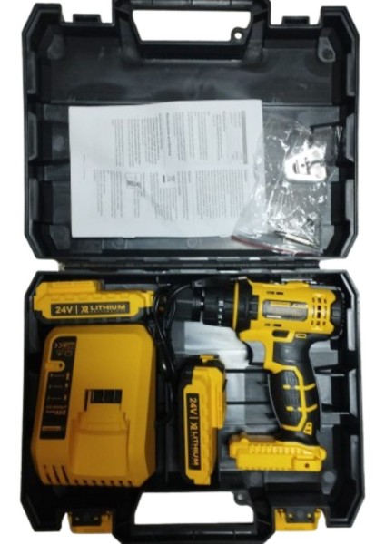 Meşem Şarjlı Matkap 24V 5A BX-8018 Çift Batarya