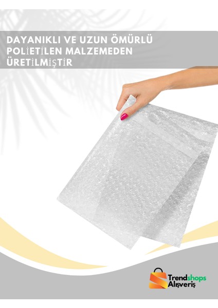 Trendshopsalışveriş 100 Adet 25X30 5cm Bantlı Balonlu Patpat Naylon Torba