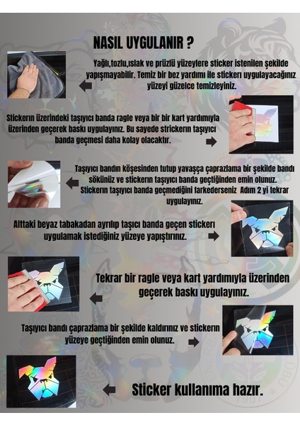 Hologram Köpek5 Model Sticker – Işık Vurunca Renk Değiştirir – Modifiye Dekarasyon Sticker Araç % Kask Uyumlu,düz ve Prüszsüz Yüzeyler Için(Meristeed)
