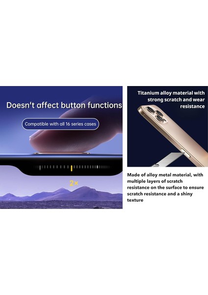 iPhone 16 Serisi ile Uyumlu Metal Alaşımlı Kamera Buton Koruyucu - Hassas Dokunmatik, Çizilmez Yüzey fiyatları
