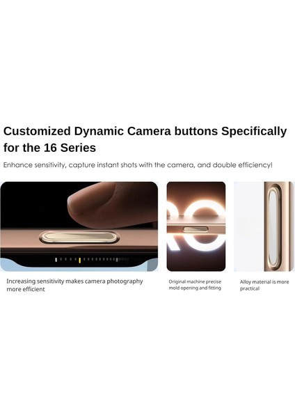 iPhone 16 Serisi ile Uyumlu Metal Alaşımlı Kamera Buton Koruyucu - Hassas Dokunmatik, Çizilmez Yüzey indirimleri