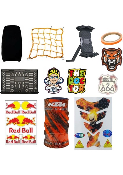 Motosiklet Aksesuar Ürün Seti Orange Rider
