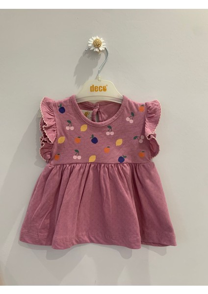 Kız Bebek-Çocuk Tropikal Desenli Yazlık 2'li Takım