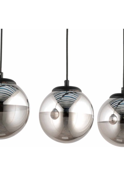 Nisa Luce Ada 3'Lü Sıralı Avize - Füme Kaplama / Siyah fırsatları