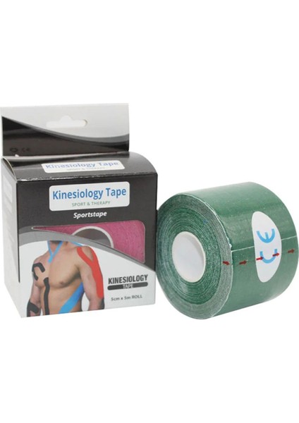 Kinesio Band Sporcı Bandı 5 M x 5 cm Yüksek Kalite Yeşil Renk