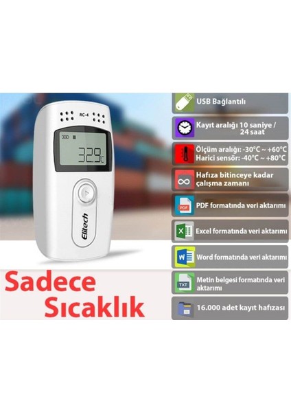 Rc-4 Mini Sıcaklık Kayıt Cihazı Datalogger fırsatları