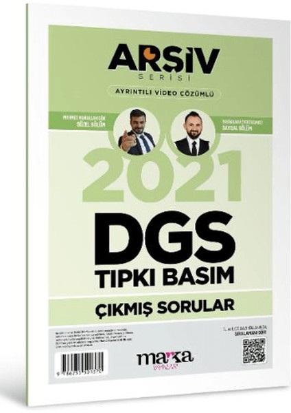 2021 Dgs Arşiv Serisi Tıpkı Basım Çıkmış Sorular