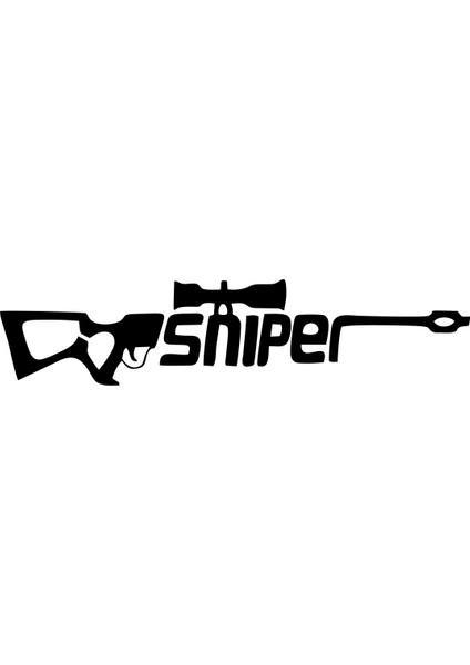 Sniper Sticker 17X17 cm Siyah