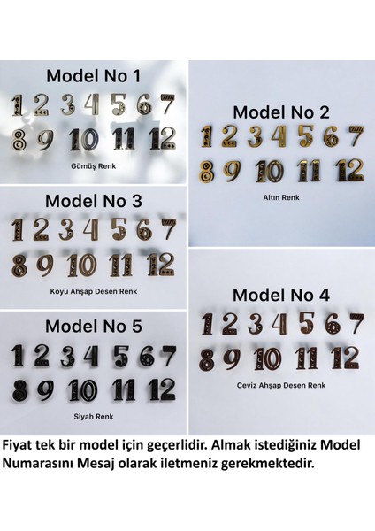 - Ahşap Kontraplak Lazer Kesim Duvar Saati Rakam Seti (5 Renk Seçeneği) Yükseklik 3 cm - Parti Temalı