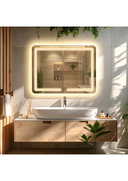 Linea Günışığı Led'li Lazer Kumlamalı Lavabo & Banyo Aynası (Dokunmatik Sensörlü) fiyatları