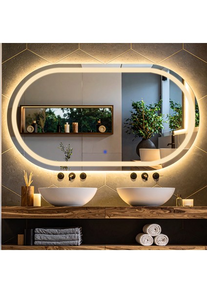 Ovanta Günışığı Led'li Lazer Kumlamalı Lavabo & Banyo Aynası (Dokunmatik Sensörlü) modelleri