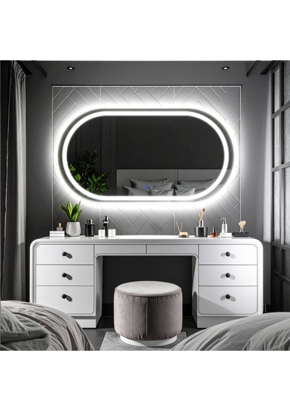 Ovanta Beyaz Led'li Lazer Kumlamalı Lavabo & Banyo Aynası (Dokunmatik Sensörlü) modelleri