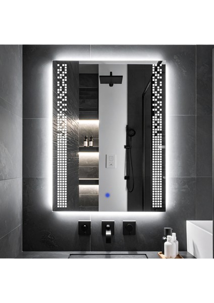 Velano Beyaz Led'li Lazer Kumlamalı Lavabo & Banyo Aynası (Dokunmatik Sensörlü) fiyatları