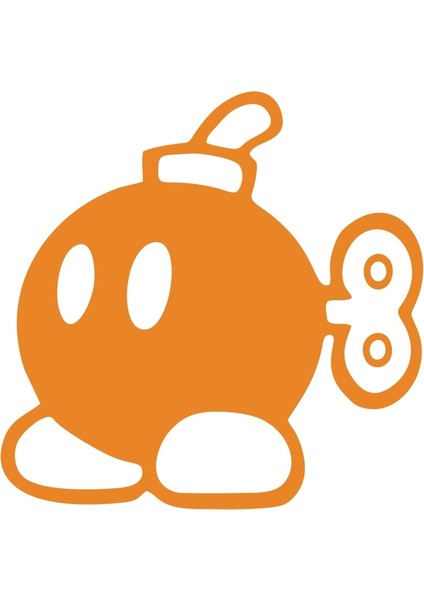 Ayaklı Bomba Sticker 17X17 cm Turuncu
