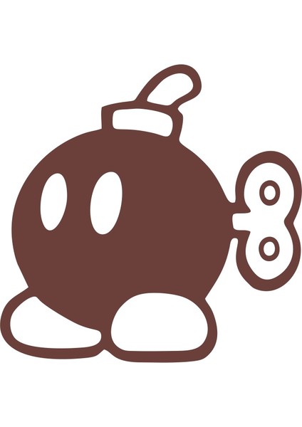 Ayaklı Bomba Sticker 17X17 cm Kahverengi