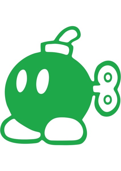 Ayaklı Bomba Sticker 17X17 cm Yeşil