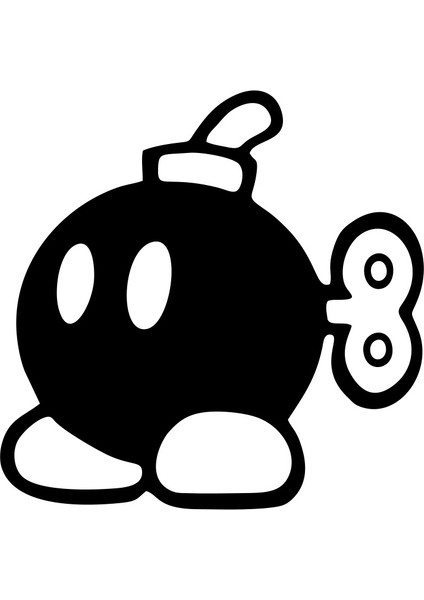 Ayaklı Bomba Sticker 17X17 cm Siyah