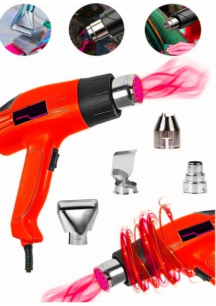 Pro Alman Teknoloji 2950 Watt Darbeye Dayanıklı Kademeli Sıcak Hava Tabancası Hediyeli Ürün