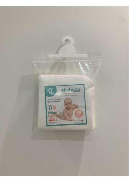 Bebek 10'lu Ağız Silme Mendili %100 Pamuk