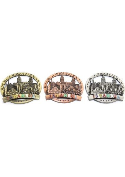 Istanbul Temalı Metal Magnet Yuvarlak Tasarım