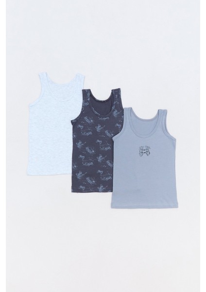 Oyun Konsolu Baskılı 3 Lü Erkek Çocuk Atlet