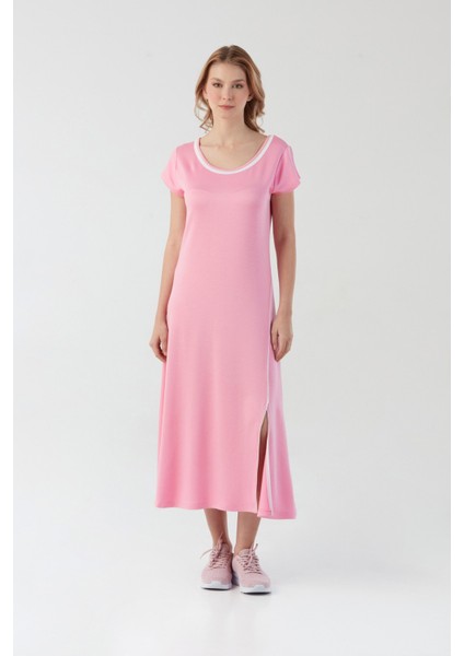 Basic Oversize Yırtmaçlı Penye Elbise