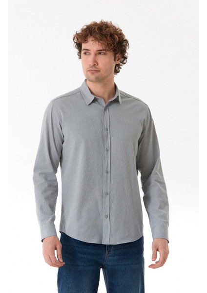Basic Çıtçıtlı Gabardin Gömlek