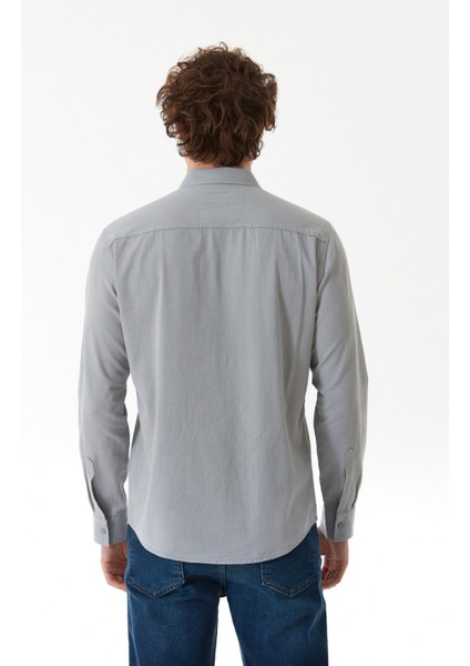 Basic Çıtçıtlı Gabardin Gömlek