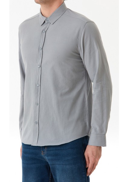 Basic Çıtçıtlı Gabardin Gömlek