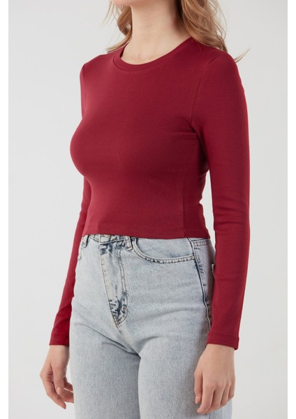 Basic Bisiklet Yaka Uzun Kollu Crop Body indirimleri