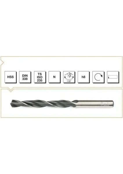 Silindirik Saplı Kısa Matkap Ucu Haddeli 13,5mm