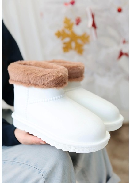 Mordi Beyaz Oval Burunlu Su Geçirmez Içi Kürklü Bot fiyatları