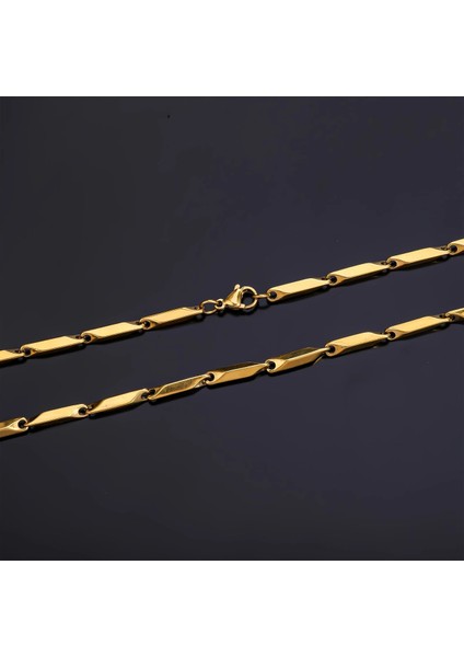 Çelik Bileklik Titanyum Melon Düz Model 3 mm Kalınlık 22 cm Uzunluk Altın Sarısı Gold