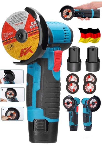 F750 Çift Bataryalı Açılı Şarjlı Avuç Taşlama Demir Kesme Bakır Sargı Makinası Germany Seri