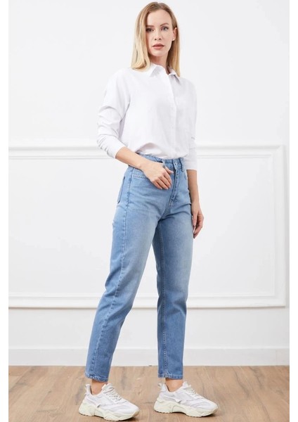 Yüksek Bel Mom Jean Pantolon