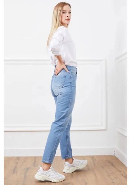 Yüksek Bel Mom Jean Pantolon