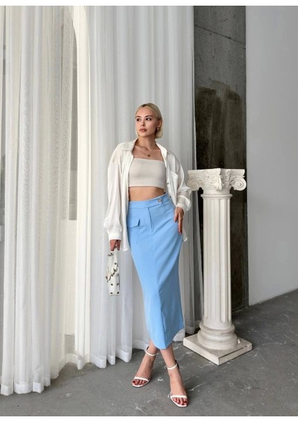 Uzun Düğmeli Etek modelleri