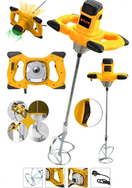 MX-4800 Bakir Sargı 6 Kademe Devirli Ayarlı Elektrikli Alçı Boya ve Sıva Karıştırıcı Mikser