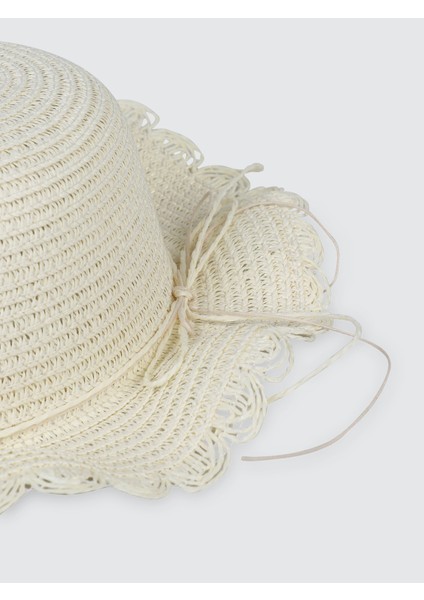 Kız Çocuk Hasır Şapka 4-8 Yaş Beyaz fiyatları