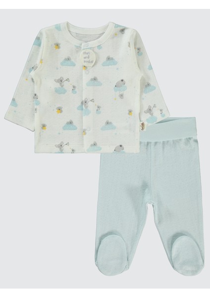 Erkek Bebek Pijama Takımı 0-6 Ay Mavi